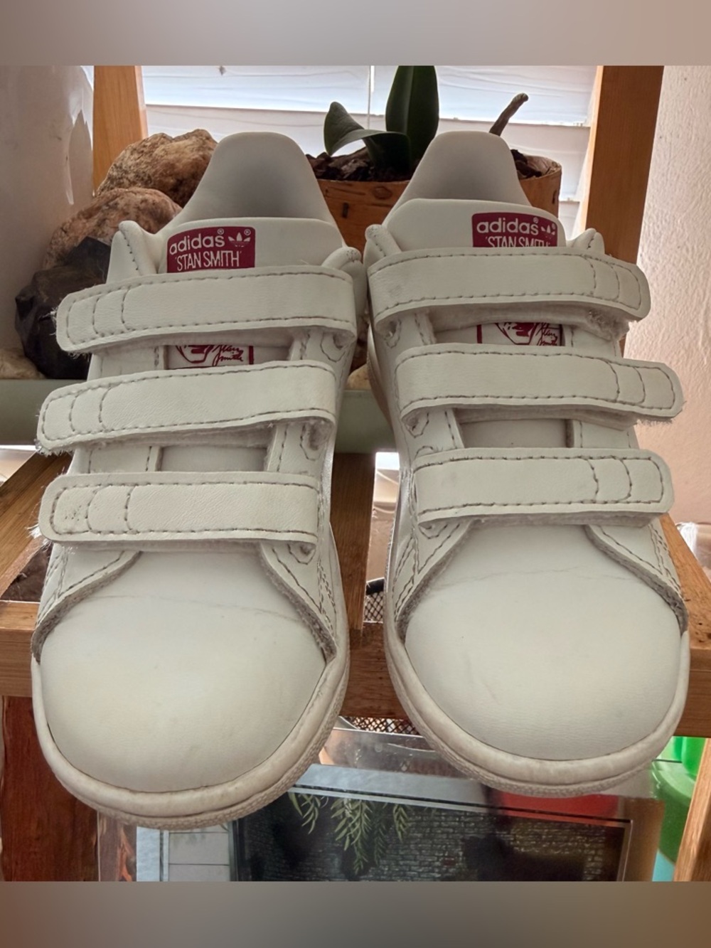 adidas Kids White Stan Smith Velcro Sneakers Toddler 7 1/2